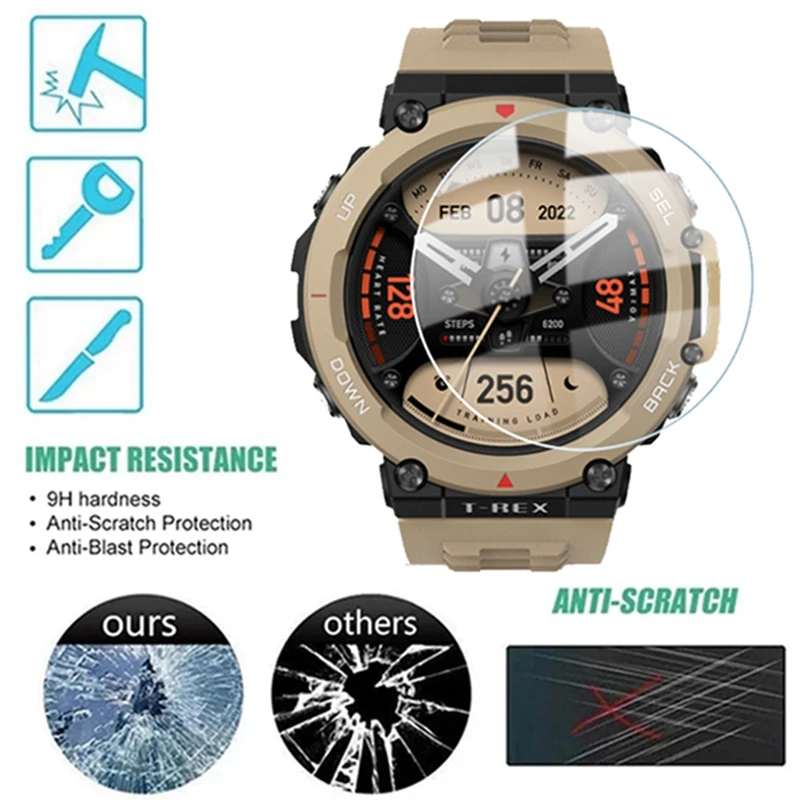 Закаленное стекло для смарт-часов Amazfit T-Rex 2 шт