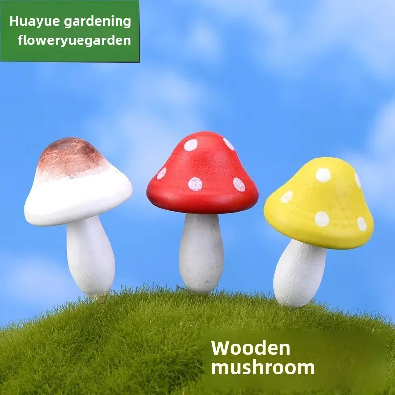 Деревянная большая декоративная фигурка гриба миниатюрный гриб бонсай