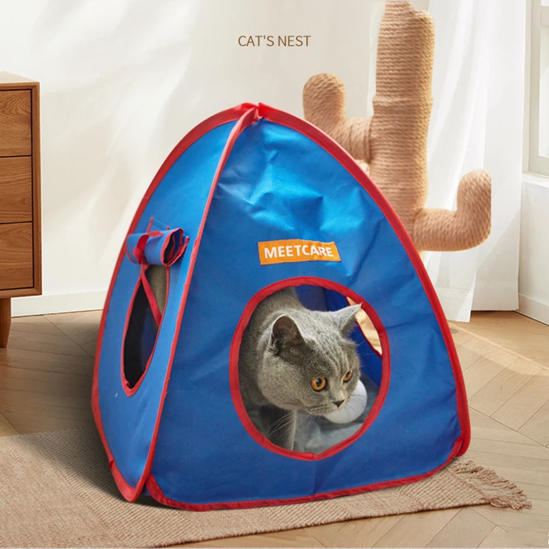 

Палатка для кошачьего туалета из ткани Оксфорд, переносной съемный моющийся вигвам для домашних питомцев, комнатных и уличных