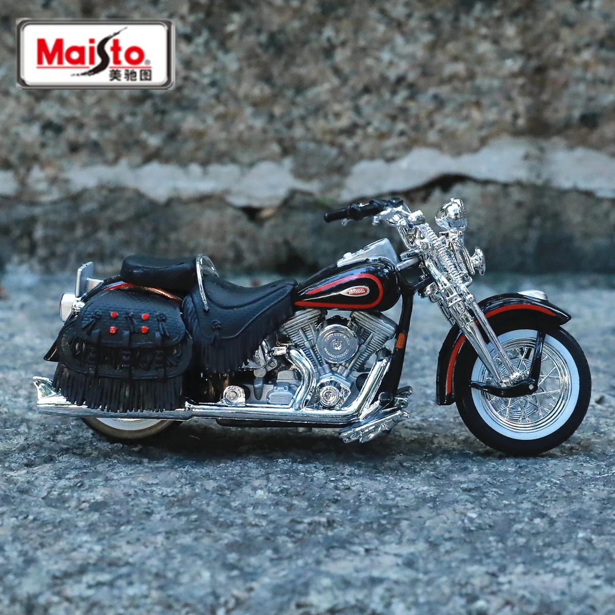 

Maisto 1:18 Harley FLSTS Heritage Springer Alloy Motorcycle Model Simulation Diecasts Metal Motorcycle Model Childrens Toys Gift