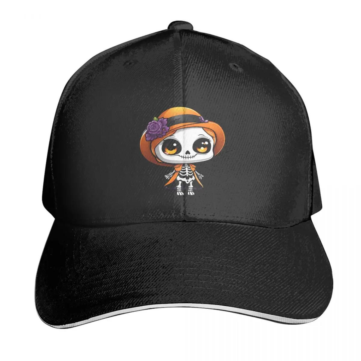 

Cute Halloween Skeleton Casquette, Polyester Cap Holiday Unisex For Travel