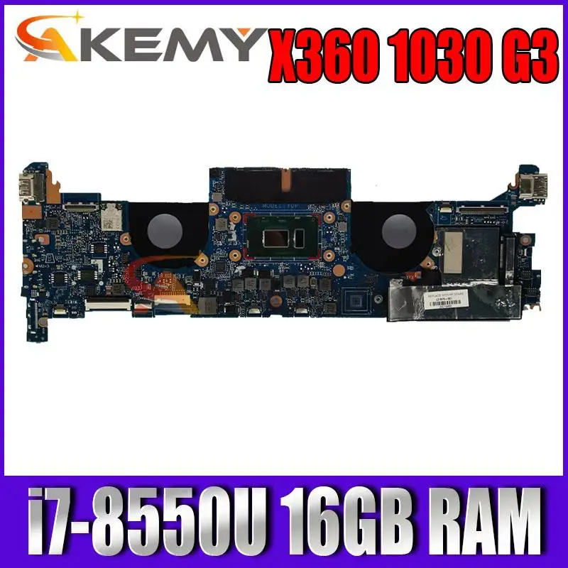 

Материнская плата для ноутбука HP EliteBook X360 1030 G3 DA0Y0PMBAF0, задняя версия с процессором SR3LC I7-8550U 16 Гб ОЗУ