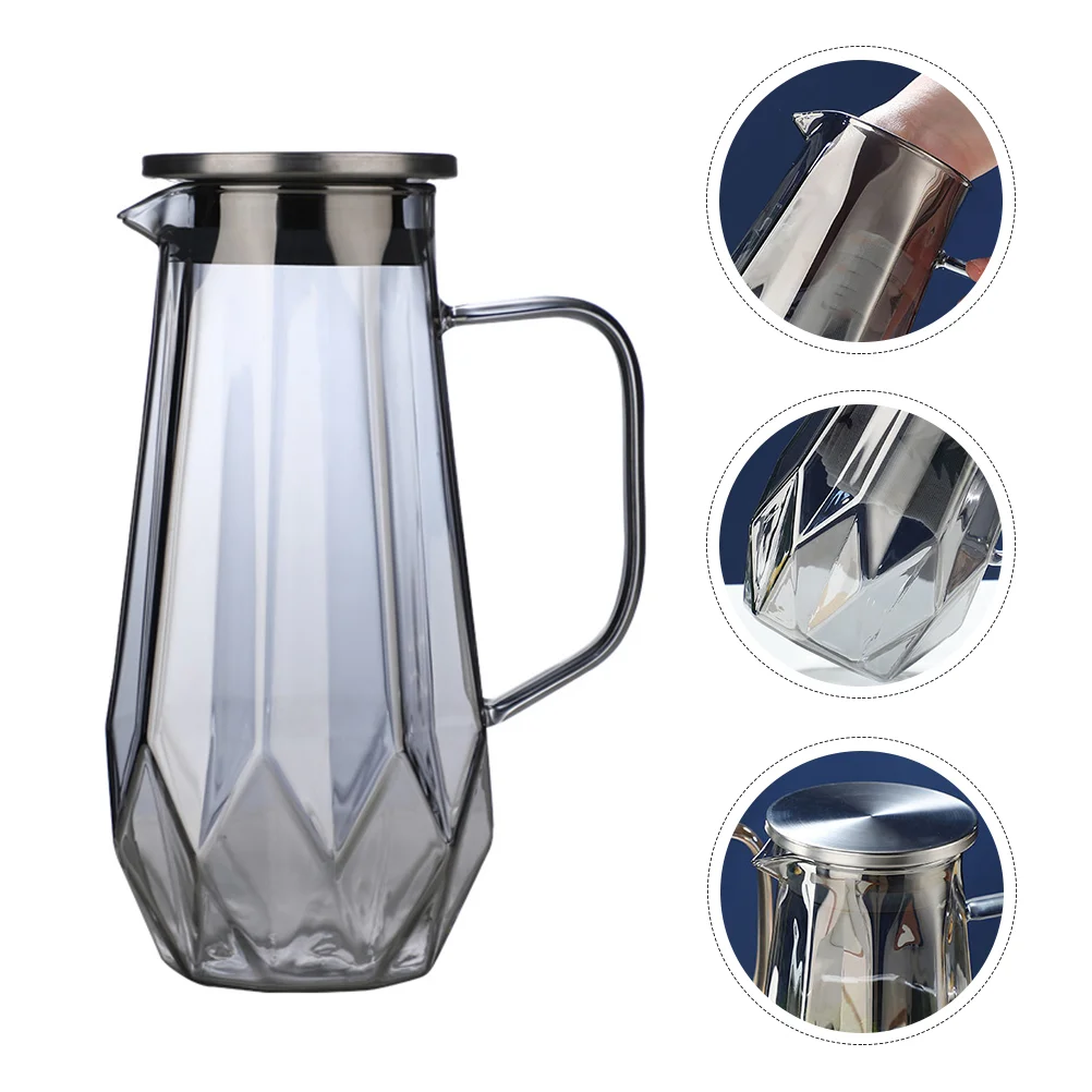 

Pitcher Water Jug Glass Carafe Juice Tea Fridge Iced Lid Kettle Milk Beverage Pitchers Bedside Cold Drink Jar Coffee Convenient