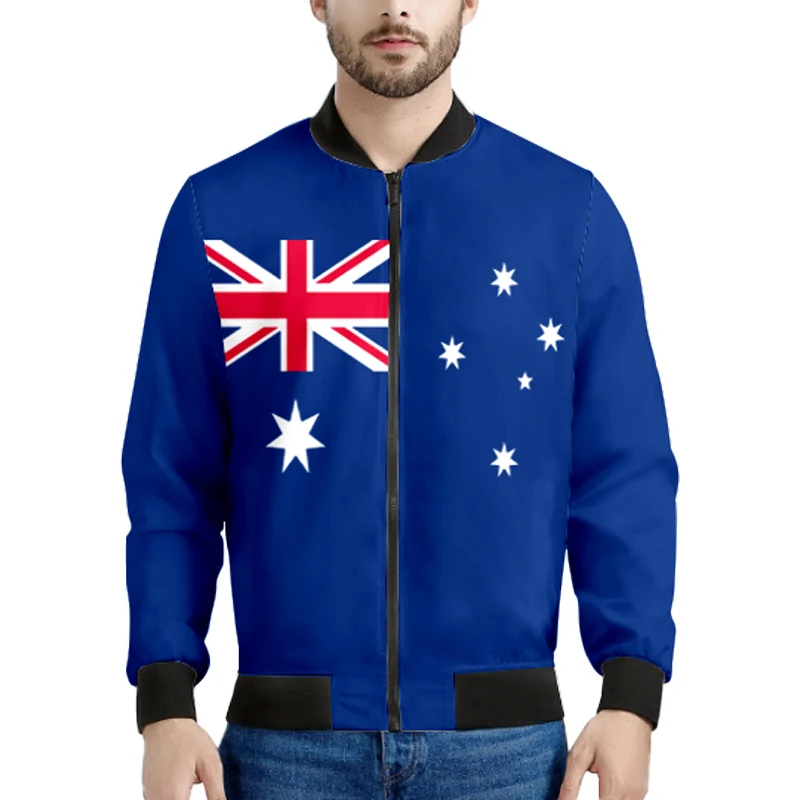 Australia Youth Zipper Jacket Custom Name Number Logo Print Photo White Blue Black Red Aus Flag Nation Coats Country Clothes