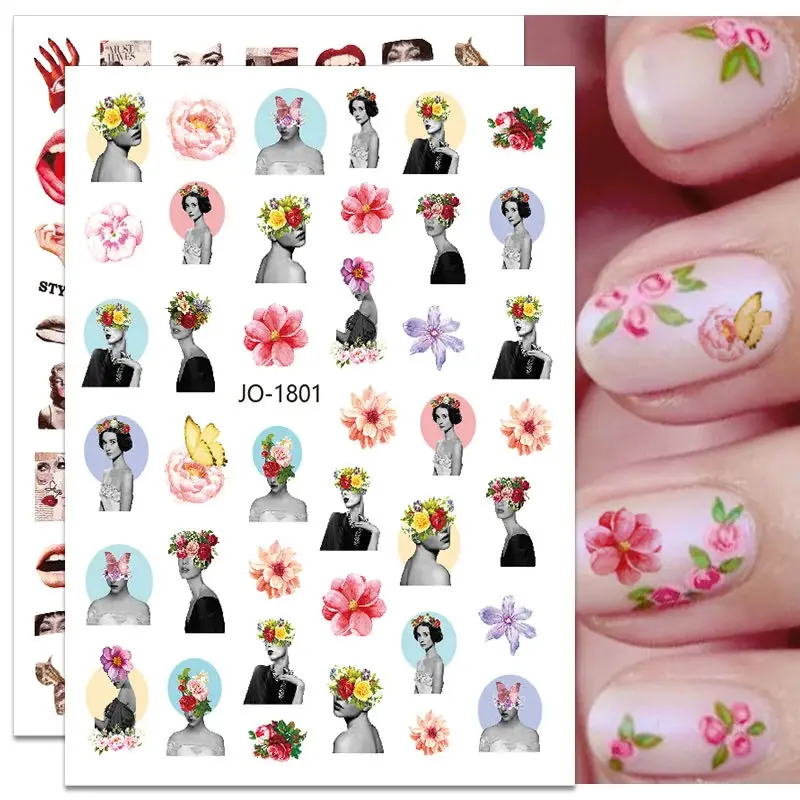 

Graffiti Girl Nail Stickers Waterproof Art Decal Art Abstract Image Nails Stickers DlY Press On Nails Nails Decals Nail Stickers