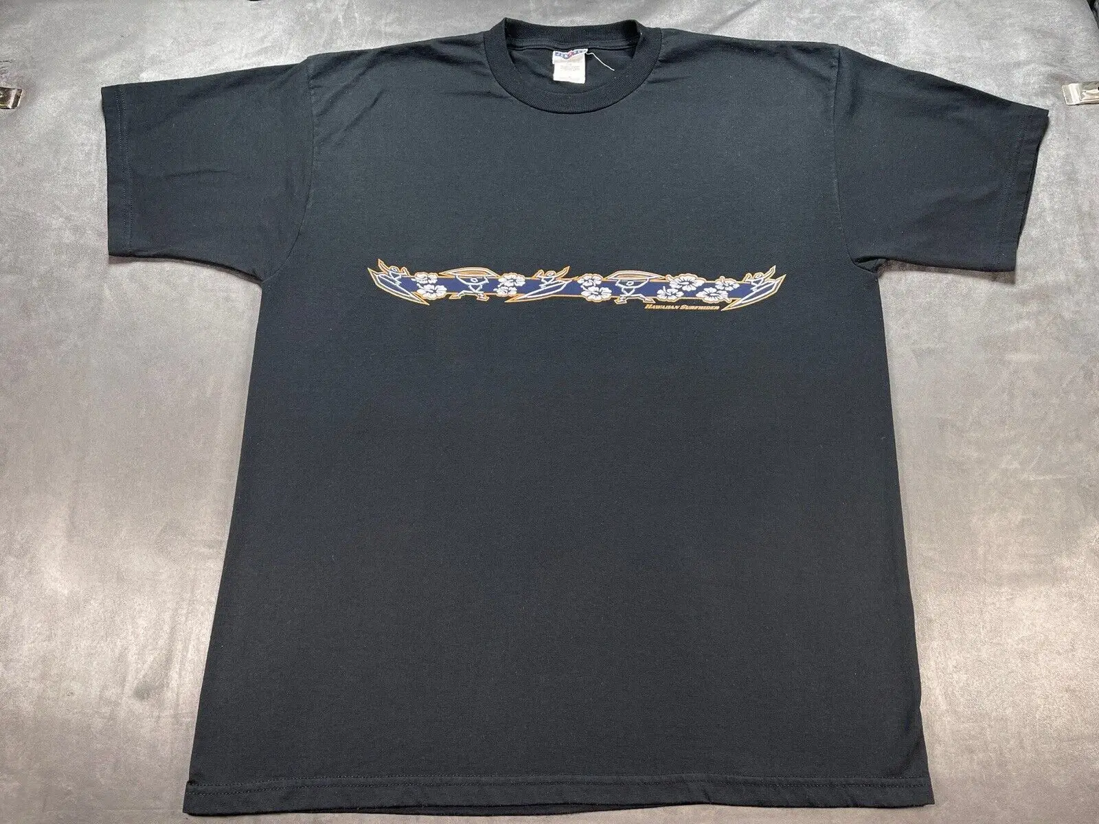 Винтажная Гавайская черная рубашка для серфинга с цветочным рисунком размеры XL