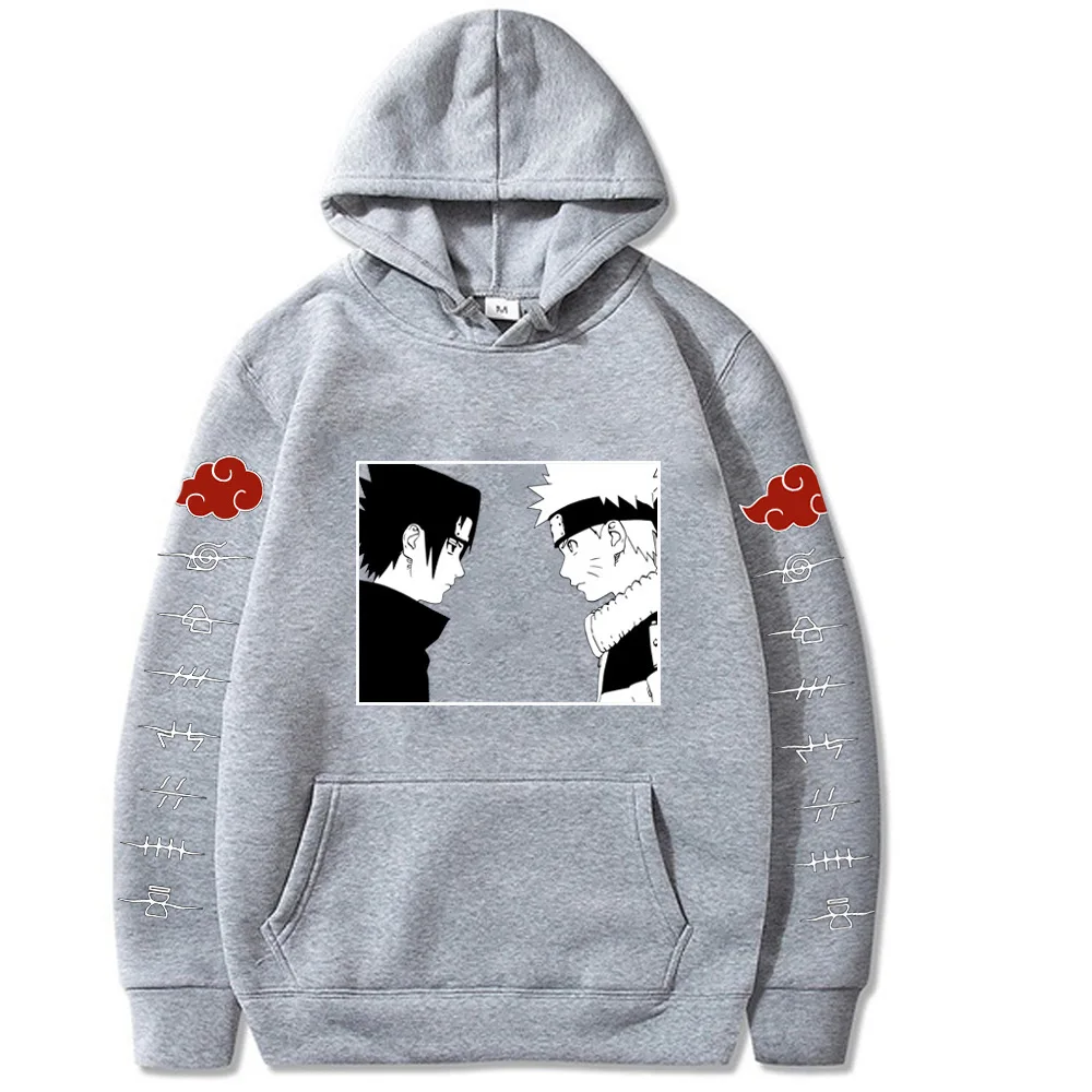 

Naruto Sasuke Hoodie Sweatshirt Long-sleeved Plus Size Fleece Hoodie Men's and Women's Sweater Haikyuu Streetwear Men