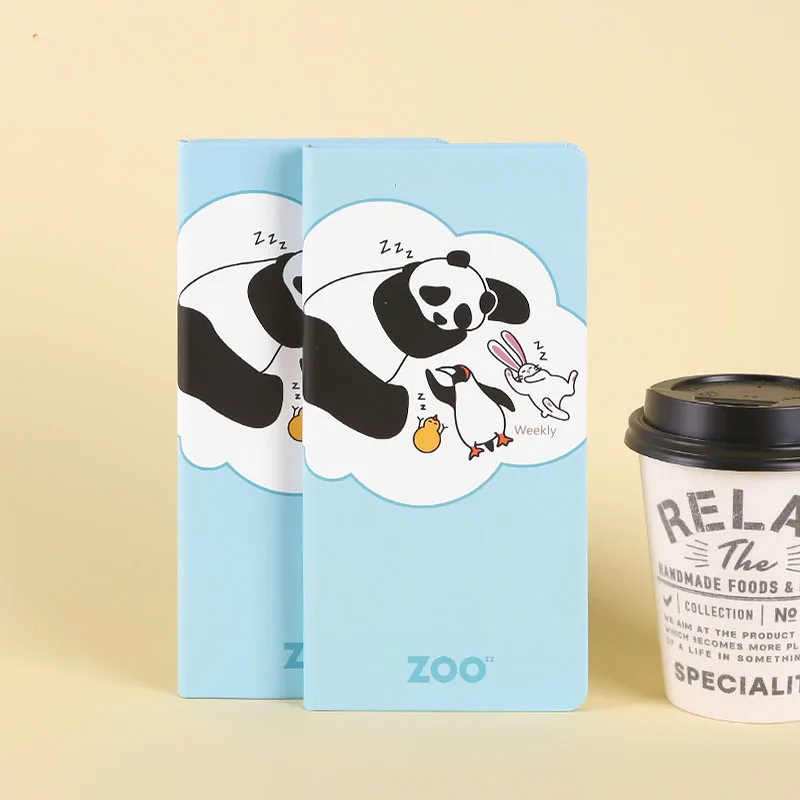 

Kinbor Cute Weeks Weekly Planner Portable Journal Grid Notebook Sketchbook Cartoon Student Self-filling Plan Schedule Book