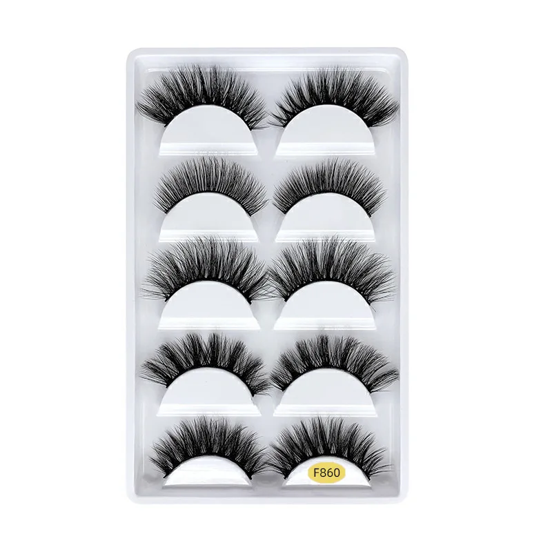 

Wholesale Items For Eyelashes 5Pair 3D False Mink Eyelashes Thick Stereo Eyelashes Chemical Fiber Eyelashes Curly Lashes Makeup