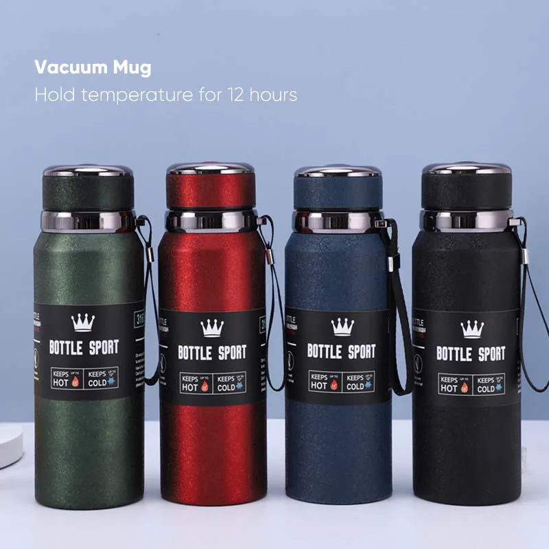 

Stainless Steel Water Bottle Thermal Cups Vacuum Flasks Thermoses Sports Travel Pot Outdoor Thermos Bottles Double Layer Cup