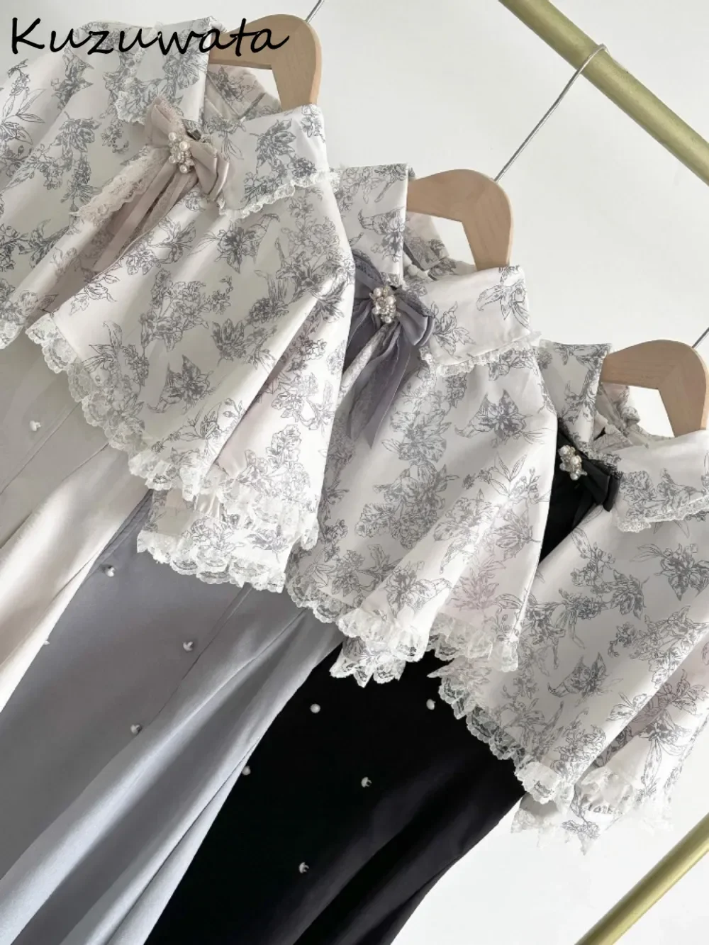 Kuzuwata милое французское платье трапециевидной формы с круглым вырезом элегантное