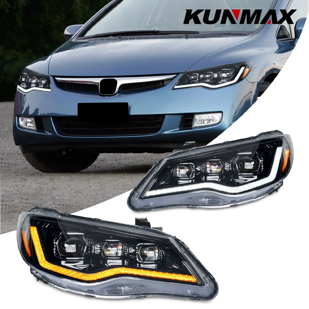 Пара автомобильных фар в сборе для Honda Civic FD1- FD7 2005-2012 8-я светодиодная фара детали