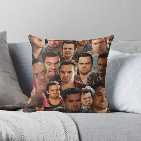 

New Girl Nick Miller Printing Throw Pillow Cover Car Wedding Square Case Office Sofa Fashion Comfort Home Pillows not include