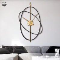 round wall clock creative metal wrought iron minimalist clock modern home decor for living room art wall relogio de parede a
