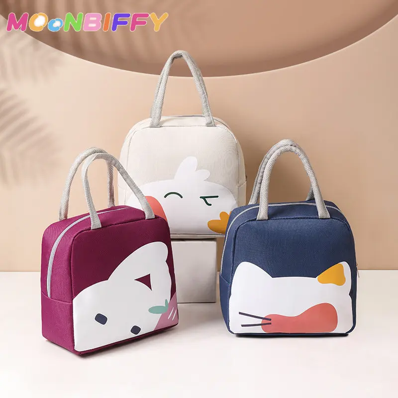 

Portable Lunch Bag for Kids Thermal Insulated Lunch Tote Cooler Handbag Bento Pouch Dinner Container School Food Storage Bags