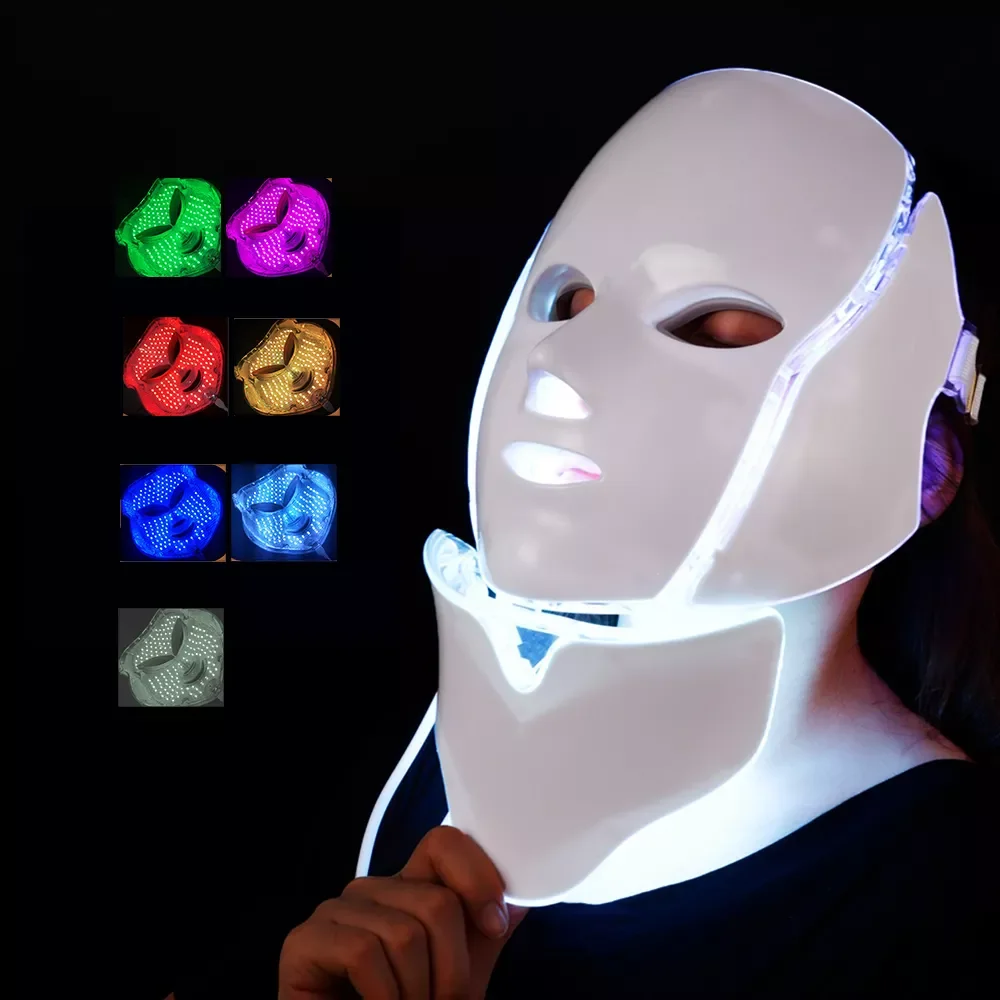 

7 цветов Светодиодная светодиодный КА для лица Омоложение светодиодный светодиодная маска фототерапия уход за лицом отбеливающая маска дл...