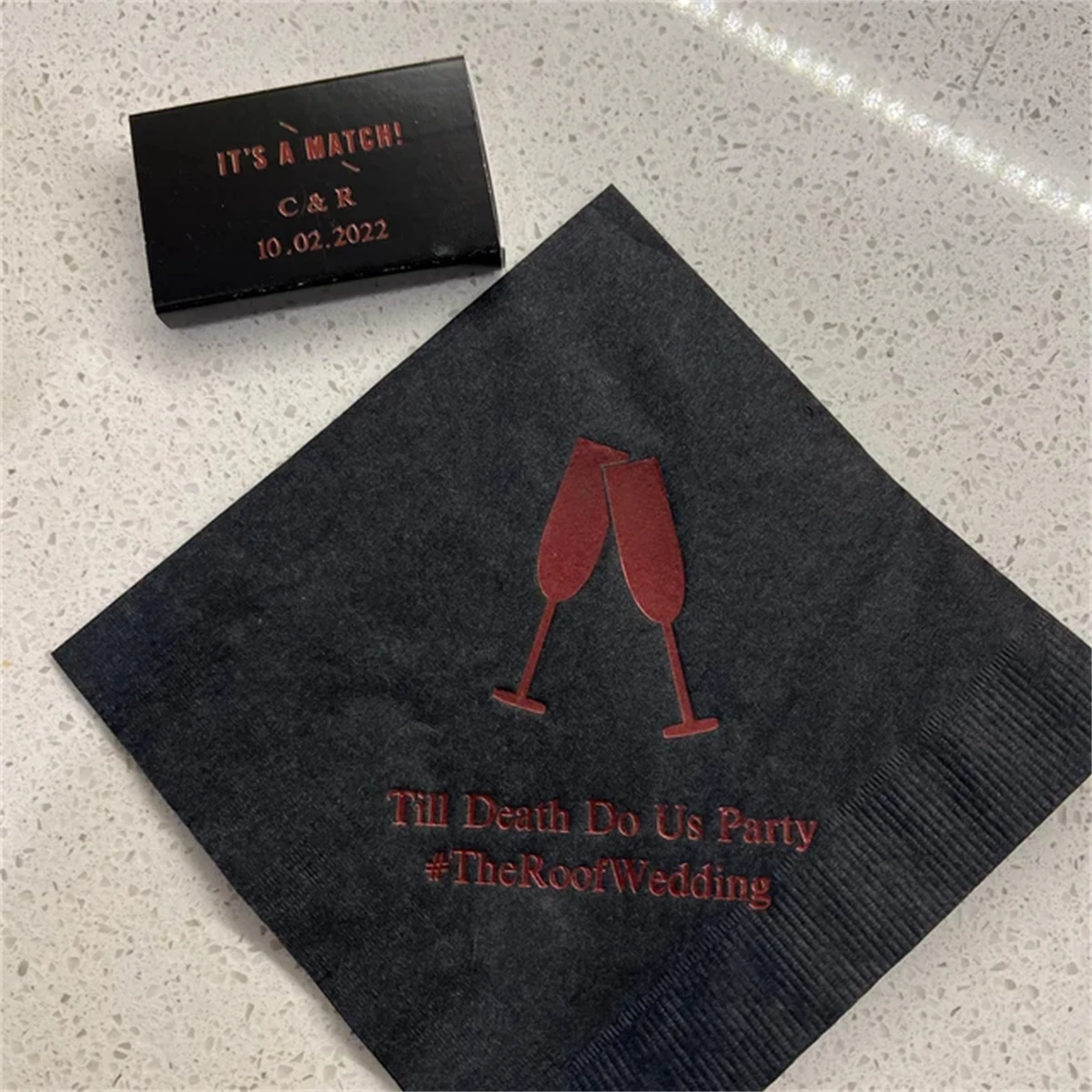 Коктейльные салфетки с персонализированным принтом для помолвки годовщины