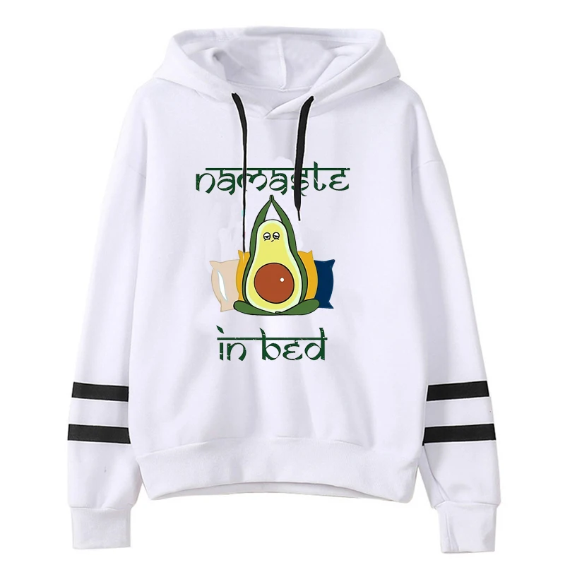 

Japanese Anime Cartoon Avocado Hoodie Women Kawaii Hoodeis Mujer Avocado Yoga Funny Harajuku White Sweatshirts Femme