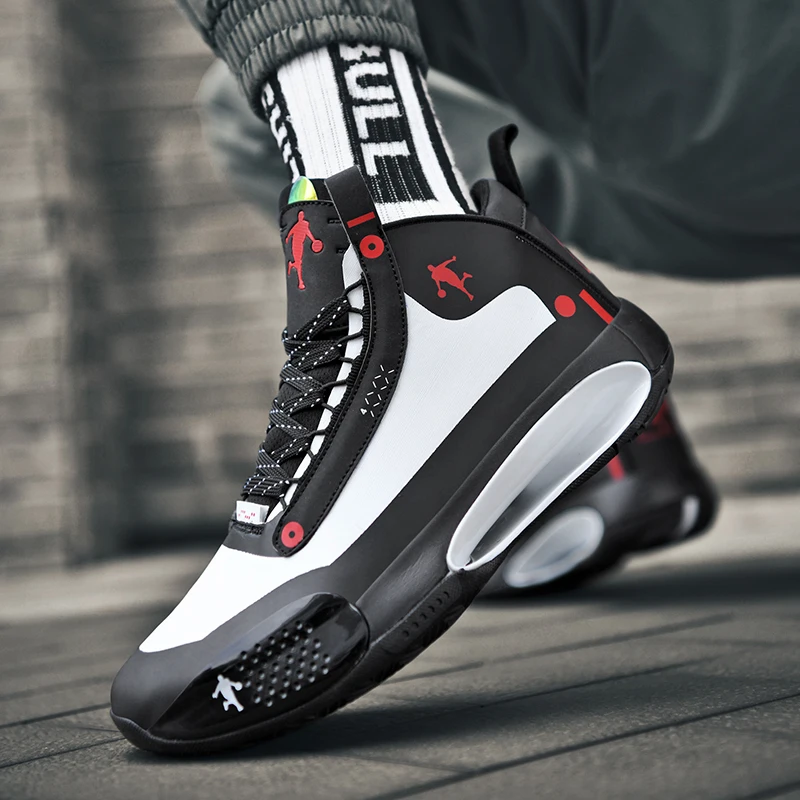 

Men's Basketball Shoes Court Anti-slip Rebound Basketball Sneakers Light Sports Shoes Breathable Lace-up High Top Gym Boots