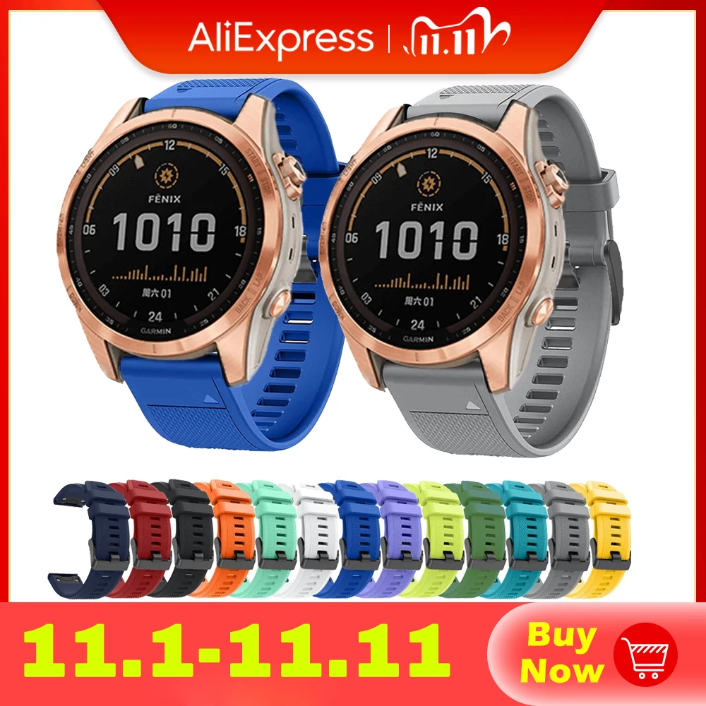 

Ремешок силиконовый быстросъемный для смарт-часов Garmin fenix 7S 6S