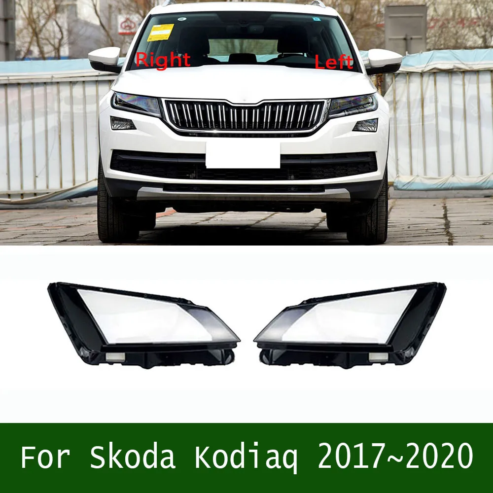 

For Skoda Kodiaq 2017~2020 Headlight Cover Headlamp Lamp Shell Transparent Lens Plexiglass Replace Original Lampshade