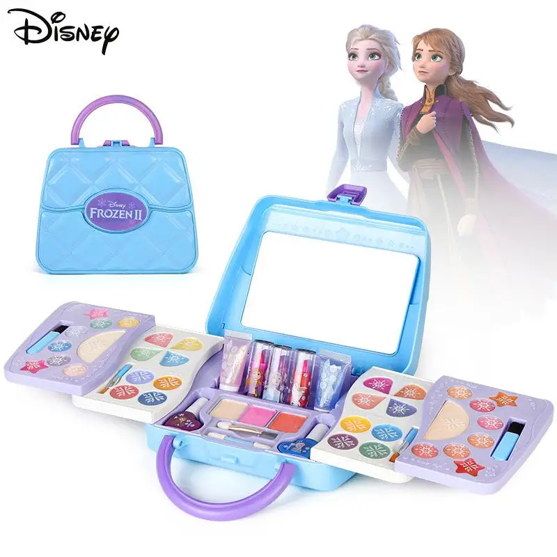 

Disney Pretend Play Makeup Toys Frozen Anna Elsa Princess Cosmetics Cartoon Box Beauty Set Handbag Children's Toy Gift for Girls