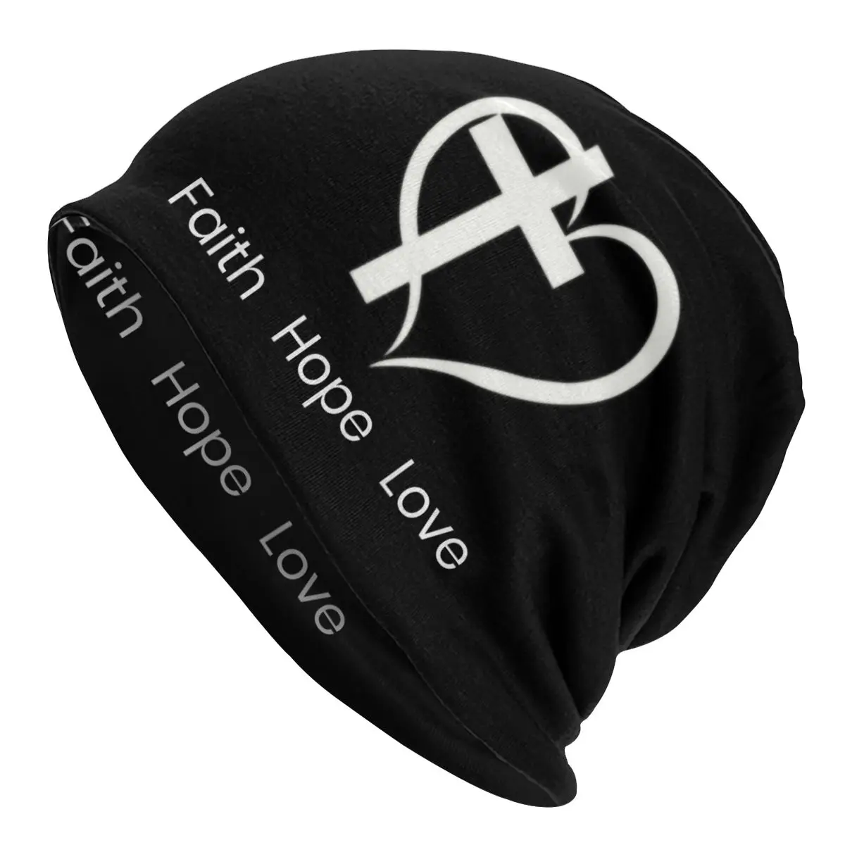 

Faith Hope Love Jesus Cross Skullies Beanies Caps Unisex Winter Warm Knit Hat Adult Religious Catholic Christian God Bonnet Hats