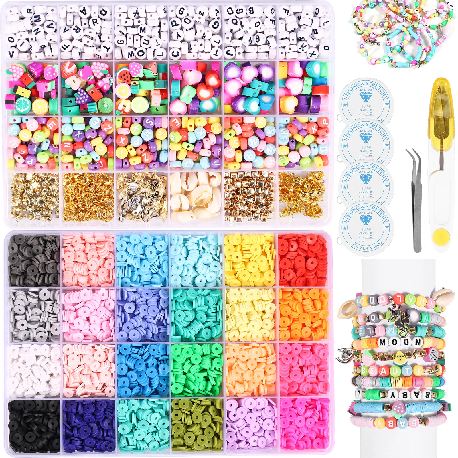 Новинка 7403 шт. Набор для изготовления браслетов из глины 24 цвета ...