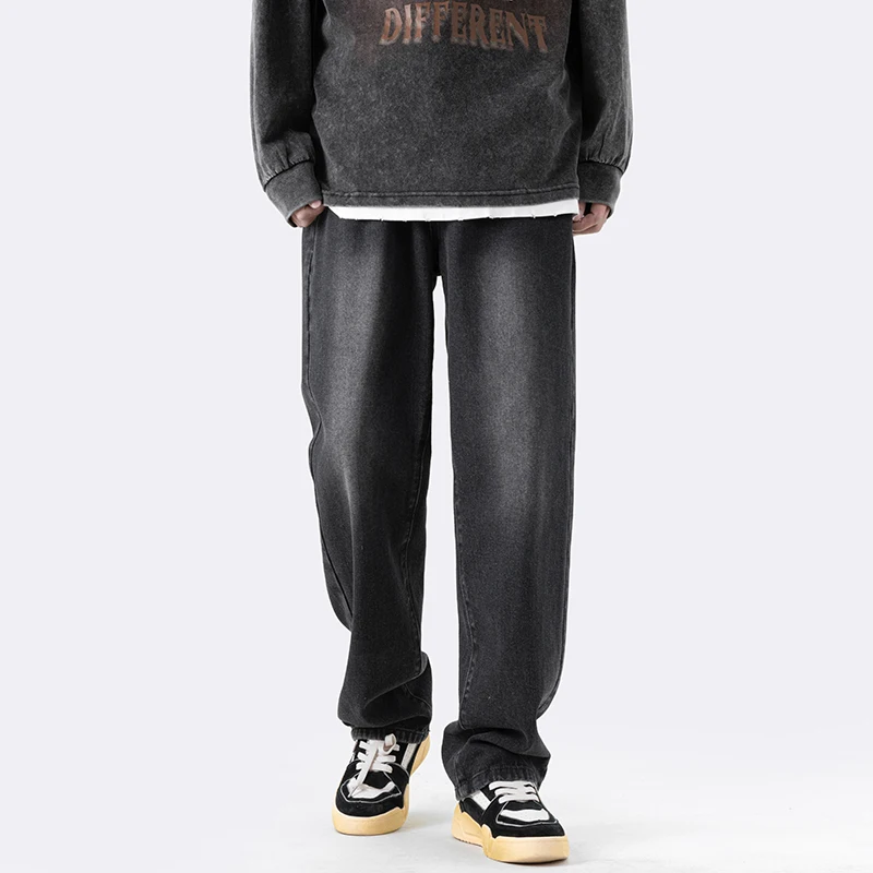 Baggy Jeans Men Fashion Casual Vintage Harajuku Straight Jeans Men Japanese Streetwear Hip-hop Loose Denim Pants Mens Trousers