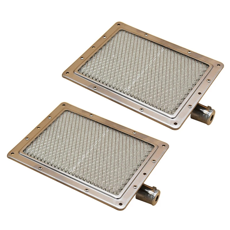

2X BBQ Gas Oven Heater Burner Durable Galvanized Sheet Rectangle Barbecue Grill Parts Accessories Replacement