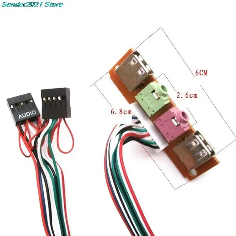 

Чехол для ПК, передняя панель, USB, аудиопорт, микрофон, наушники, кабели возле ПК, аудио, порты для серфинга, USB, 1 или 2 панели, случайный выбор