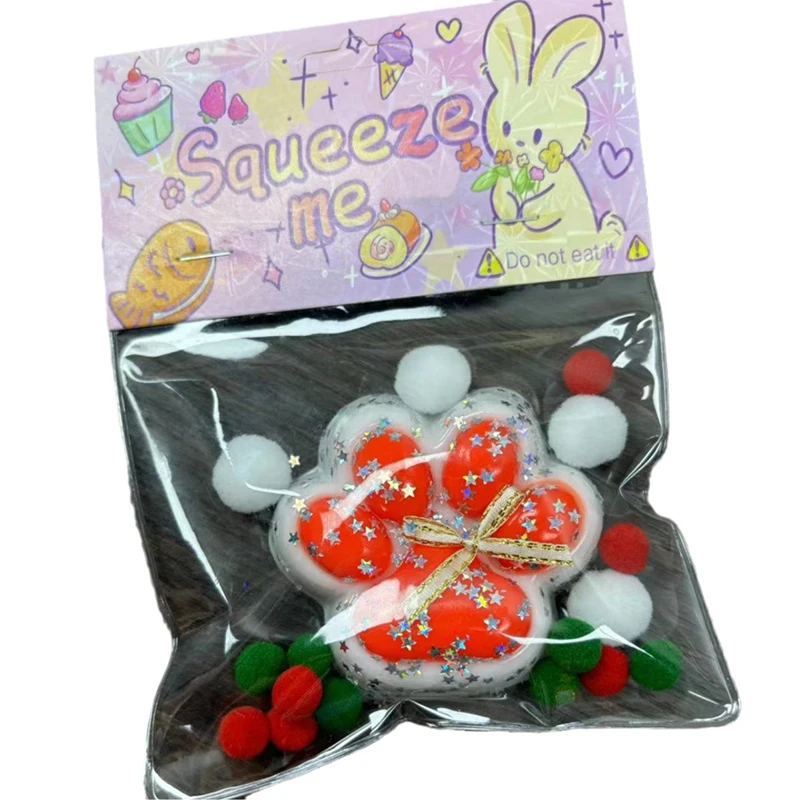 Рождественские мягкие игрушки для сжимания кошачьей лапы