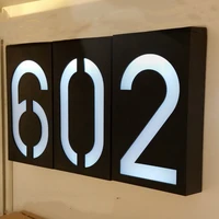 solar powered exterior house numbers led digits plate lamp solar led light outdoor wall lamps home high brightness sign