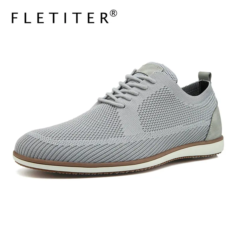 

2022 Breathable Summer Knitted Mesh Casual Shoes Lightweight Smart Casual Shoes Business Office Walking Footwear Men Shoes