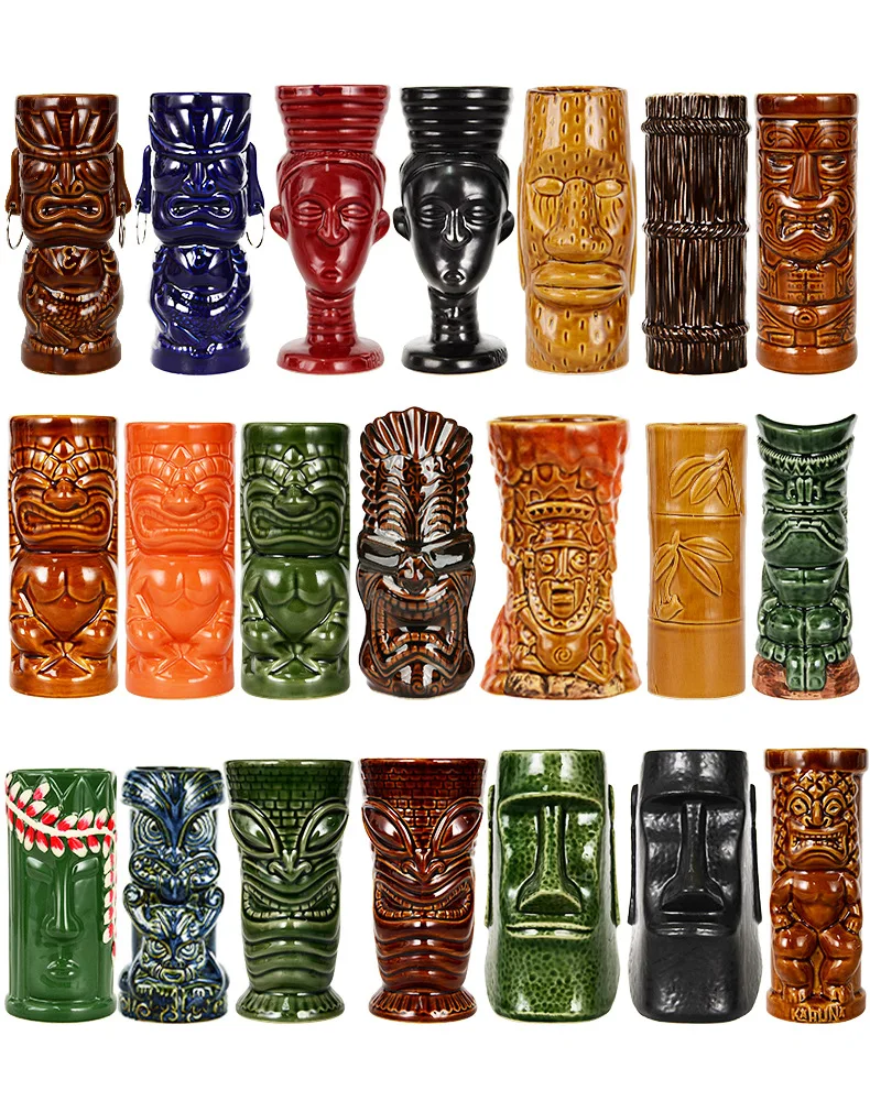 Кружка Tiki объемом 350-700 мл из керамики для коктейлей, пива, вина, искусства, ремесел, креативного Хавая, молока и кофе.