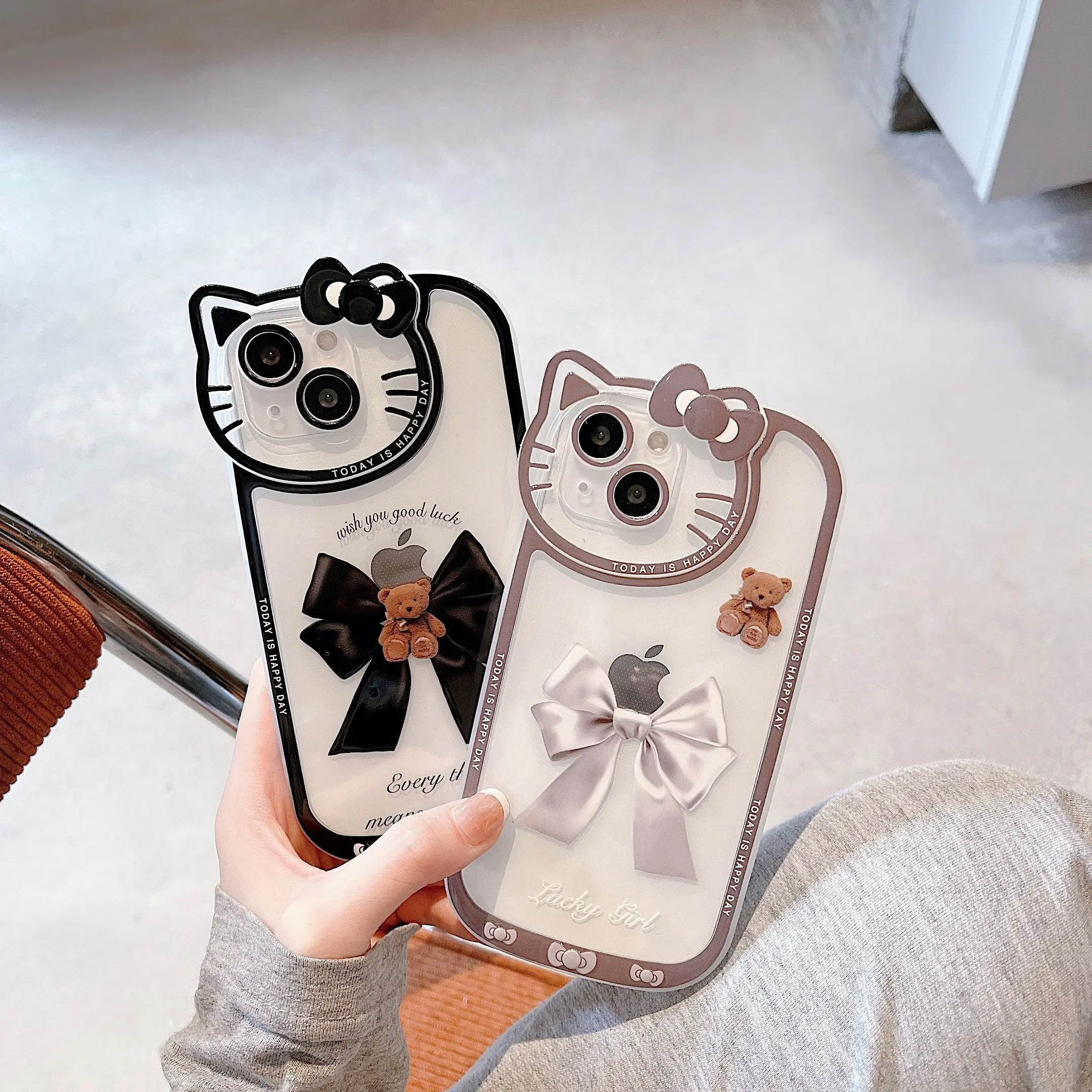 

Hello Kitty Phone Case for iPhone 13 12 11 Pro Max Mini XR XS MAX 8 X 7 SE Cute Cartoon Silicone Case Cover