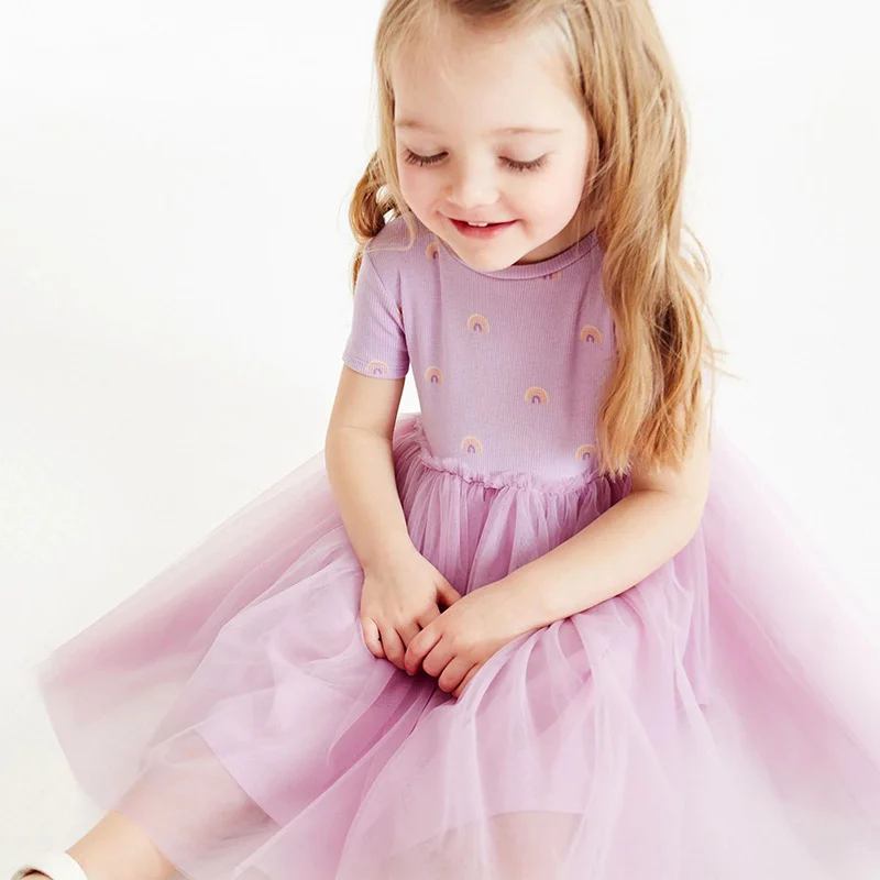 

Summer Short Sleeve Skirt Beautiful Princess Skirt Cute Breathable Mesh Casual Girls' Skirt Clothes