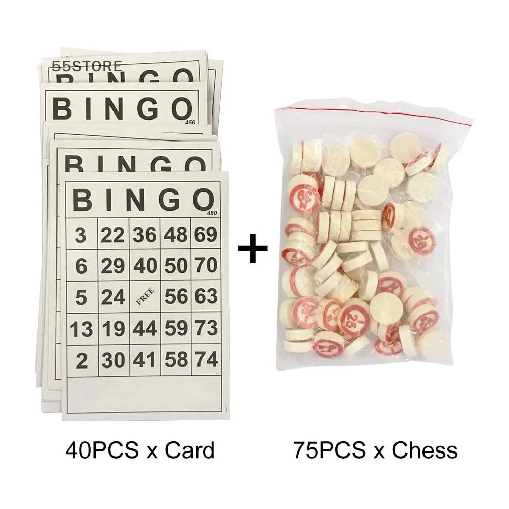 40 карт бинго + 75 шахматных изделий не повторяйте карты цифровые детские
