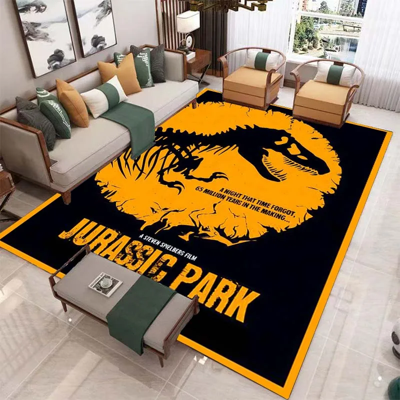

Dinosaur Jurassic Park 3D Rugs Living Room Soft Bath Mats Room Decor Rugs Bedroom Door Mats Area Rugs for Extra Cushions