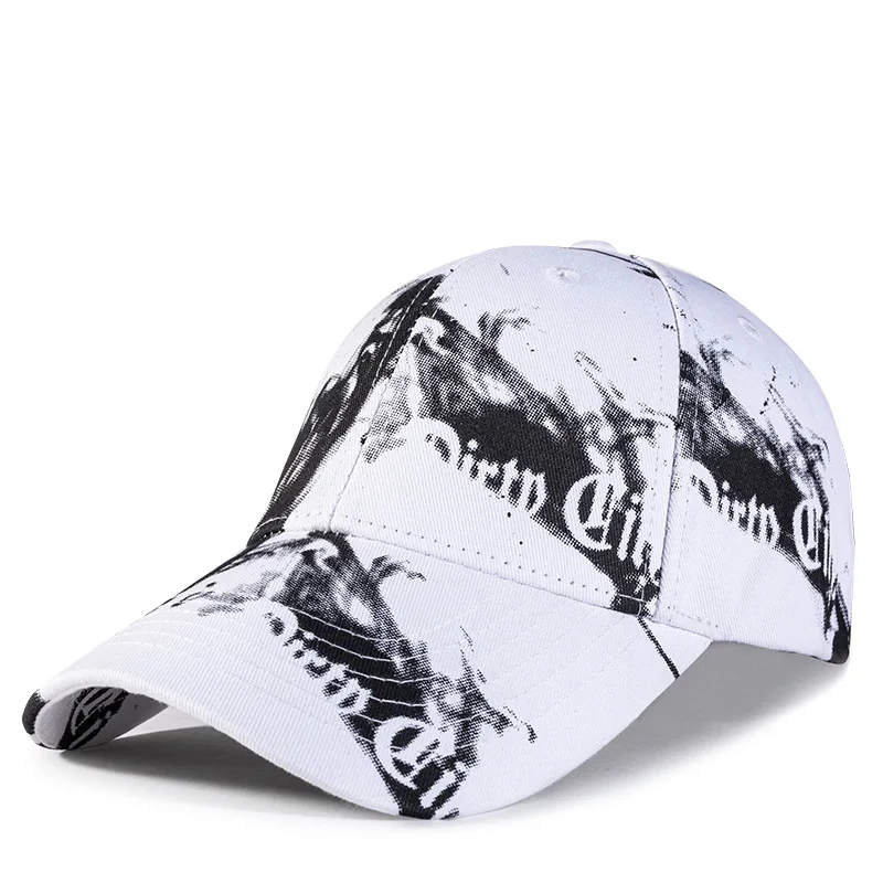 

New Male and Female Youth Spring and Summer Sun Hat and White Matching Yunyan Star Graffiti Baseball Hat