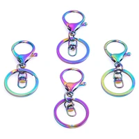 2pcslot rainbow color lobster clasp keychain ring zinc alloy jewelry accessory for handmade making keychain phone chain diy