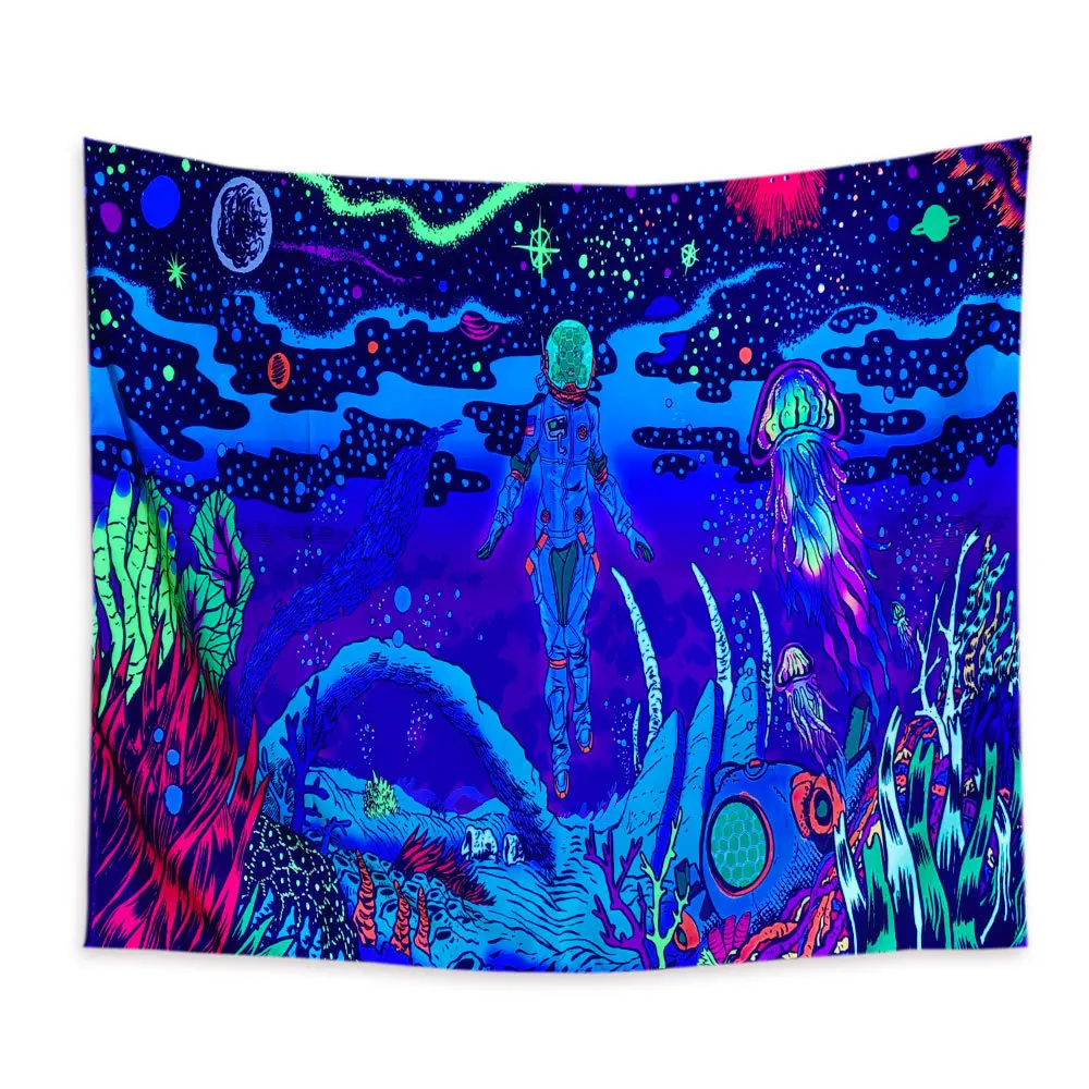 

Декоративный Настенный Ковер в стиле бохо, украшение на стену, мандалы, психоделический УФ-гобелен, Настенная подвеска