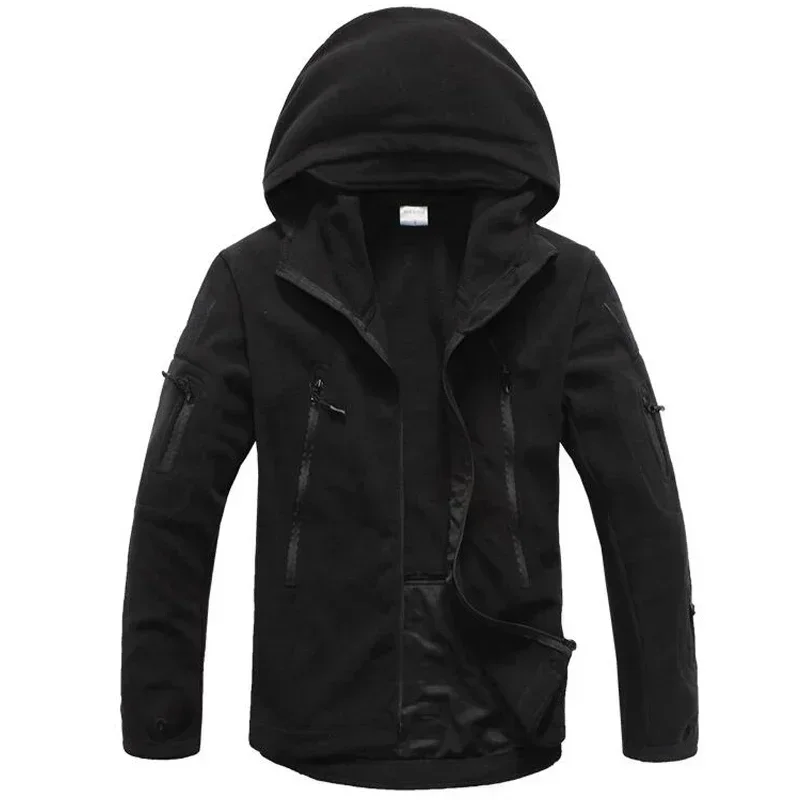 Мужская тактическая уличная куртка из мягкой кожи акулы с теплой внутренней
