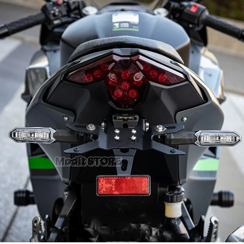 Фото Для Kawasaki Ninja 500 Ninja500 Z500 Z500 2024 2025 мотоциклетный задний короткий держатель номерного знака, комплект кронштейнов задней бабки №3