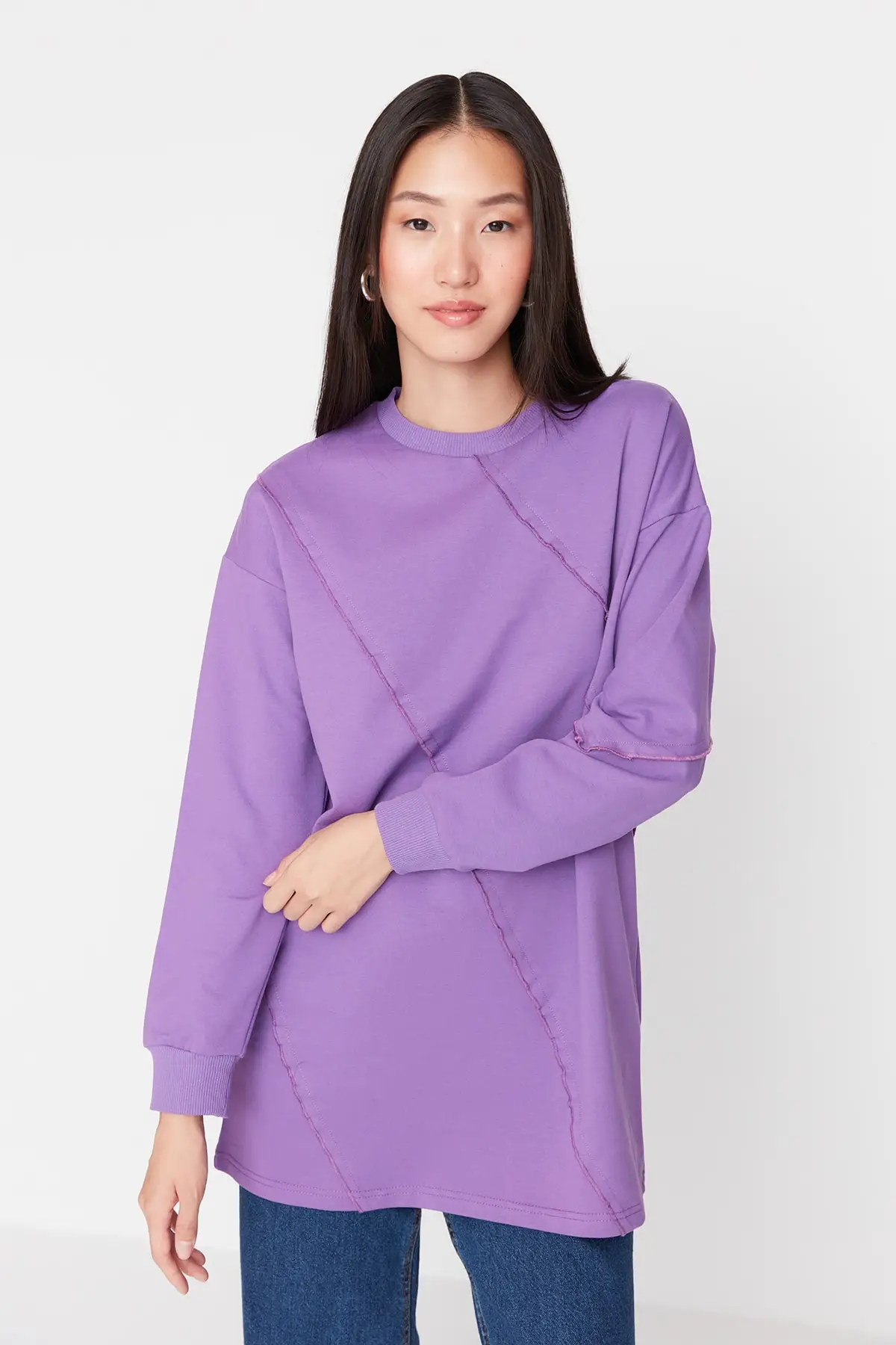 Purple Ribbed Orme Tunic TCTAW23UK00054