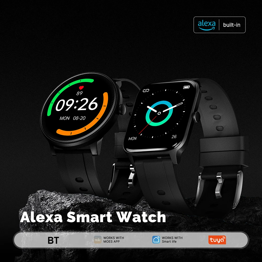 

Умные часы с сенсорным экраном 1,69 дюйма, встроенным Alexa 20 +, спортивные режимы, монитор уровня кислорода в крови/сердечного ритма, трекер сна для Android и IOS