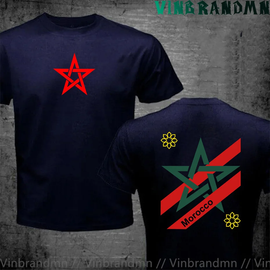 Vintage MA Morocco Flag T Shirt Men Fashion Sports tshirt Moroccan Spirit Totem Emblem T-Shirt Maroc MAR Clothing Homme Top Tees