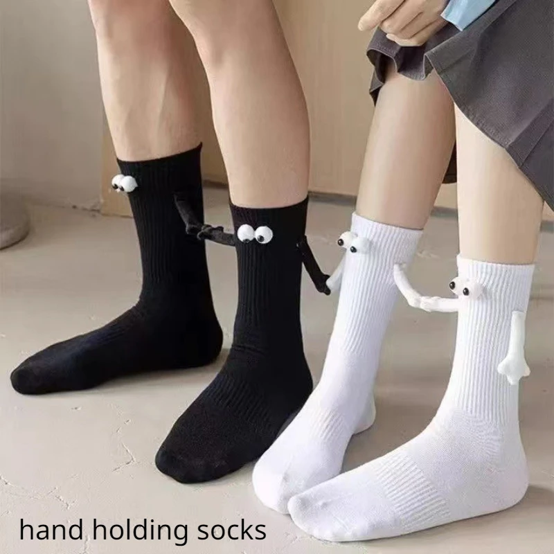 

Hand Holding Socks Magnetic Suction Socks Cotton Toe Socks Hand in Hand Club Celebrity Couple Socks Mid Tube Socks with Magnet
