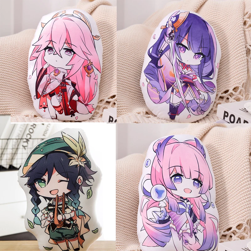 

Ударная диванная подушка Genshin аниме Sangonomiya Raiden Shogun Yae Miko Косплей Плюшевые игрушки Kawaii мультяшная Подушка Спецификация