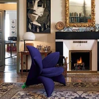 cloth flower petal chair single sofa chair modern light luxury living room design sense horn flower balcony leisure